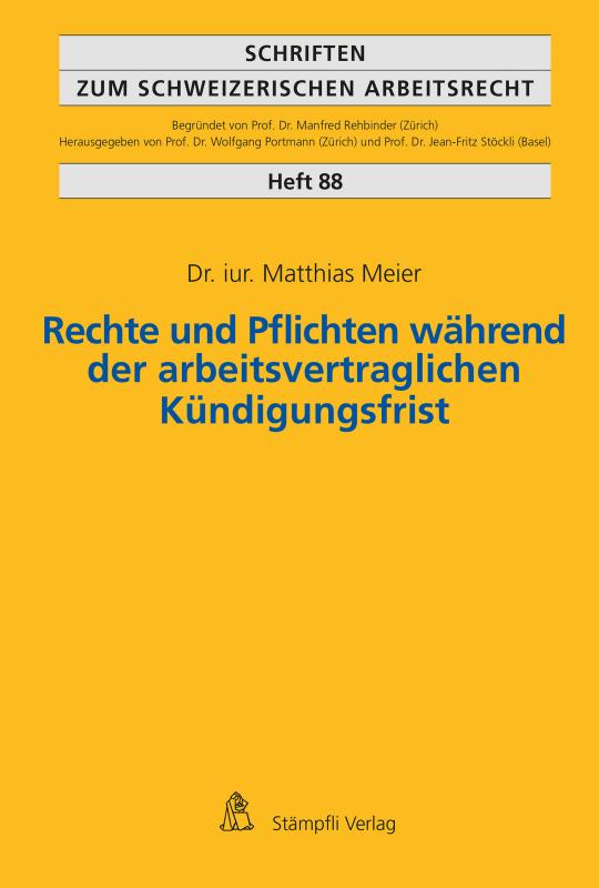 Cover-Bild Rechte und Pflichten während der arbeitsvertraglichen Kündigungsfrist