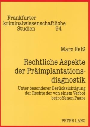 Cover-Bild Rechtliche Aspekte der Präimplantationsdiagnostik