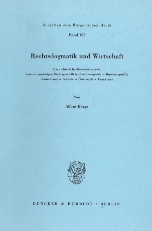 Cover-Bild Rechtsdogmatik und Wirtschaft.