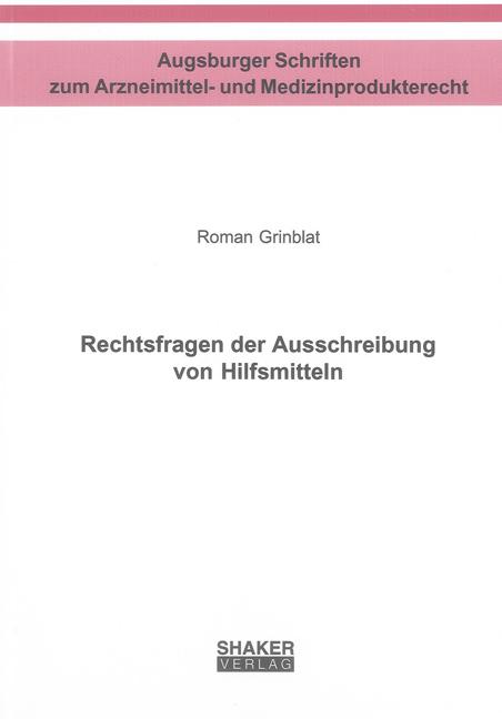 Cover-Bild Rechtsfragen der Ausschreibung von Hilfsmitteln