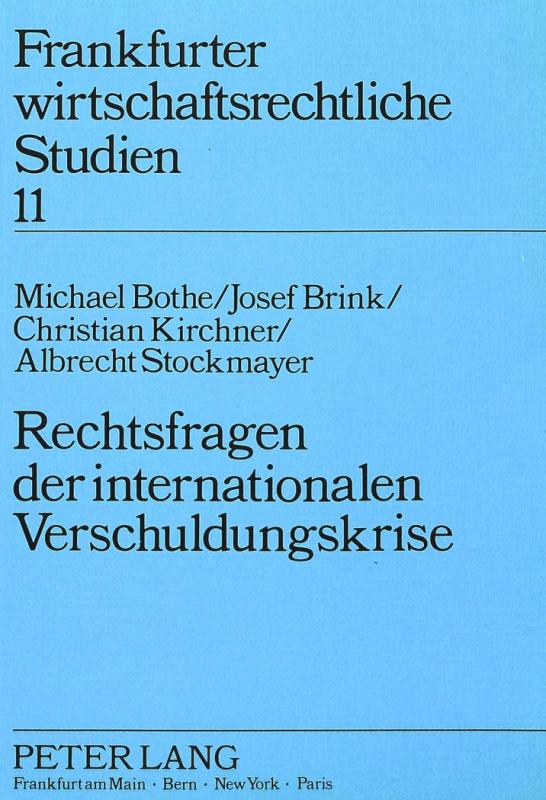 Cover-Bild Rechtsfragen der internationalen Verschuldungskrise