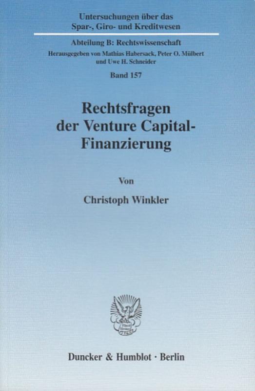 Cover-Bild Rechtsfragen der Venture Capital-Finanzierung.