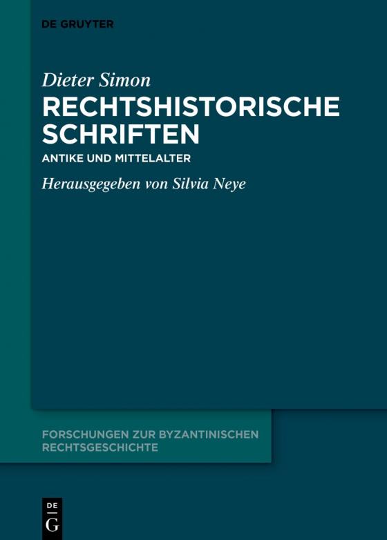 Cover-Bild Rechtshistorische Schriften