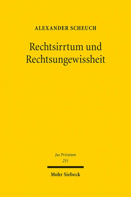 Cover-Bild Rechtsirrtum und Rechtsungewissheit