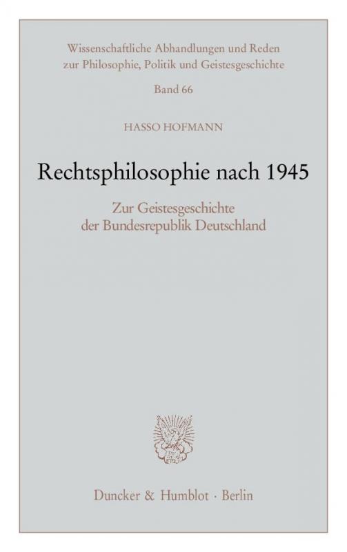 Cover-Bild Rechtsphilosophie nach 1945.