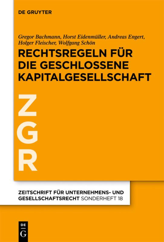 Cover-Bild Rechtsregeln für die geschlossene Kapitalgesellschaft