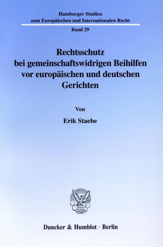 Cover-Bild Rechtsschutz bei gemeinschaftswidrigen Beihilfen vor europäischen und deutschen Gerichten.