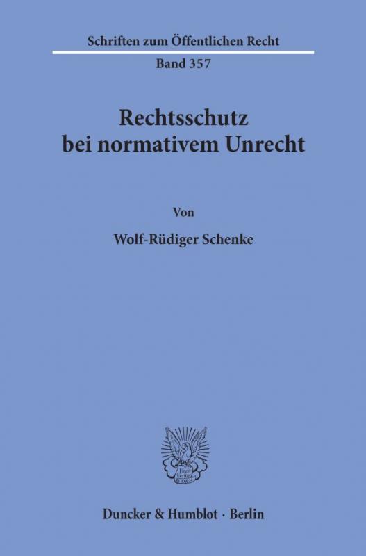 Cover-Bild Rechtsschutz bei normativem Unrecht.