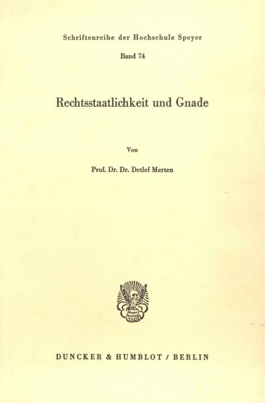 Cover-Bild Rechtsstaatlichkeit und Gnade.