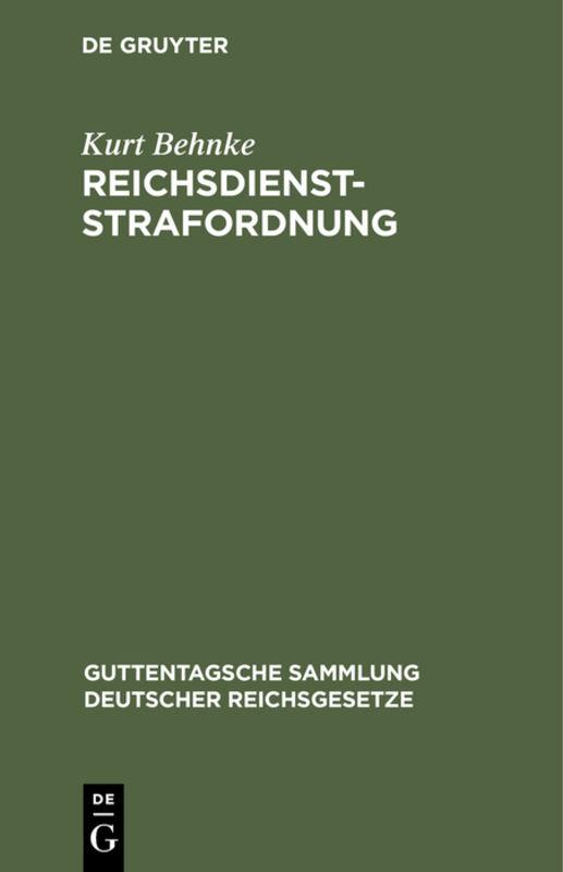 Cover-Bild Reichsdienststrafordnung