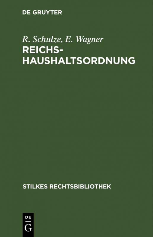 Cover-Bild Reichshaushaltsordnung