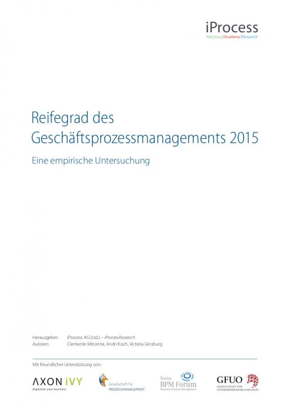 Cover-Bild Reifegrad des Geschäftsprozessmanagements 2015