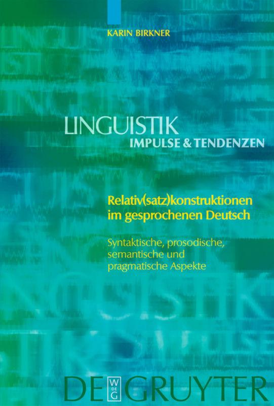 Cover-Bild Relativ(satz)konstruktionen im gesprochenen Deutsch