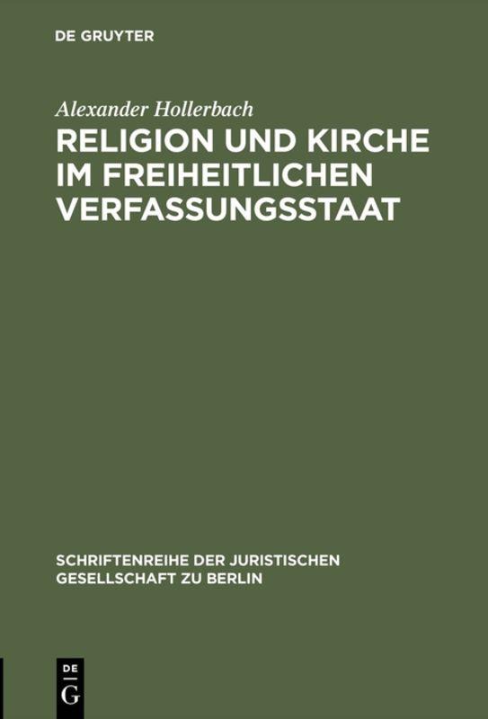 Cover-Bild Religion und Kirche im freiheitlichen Verfassungsstaat