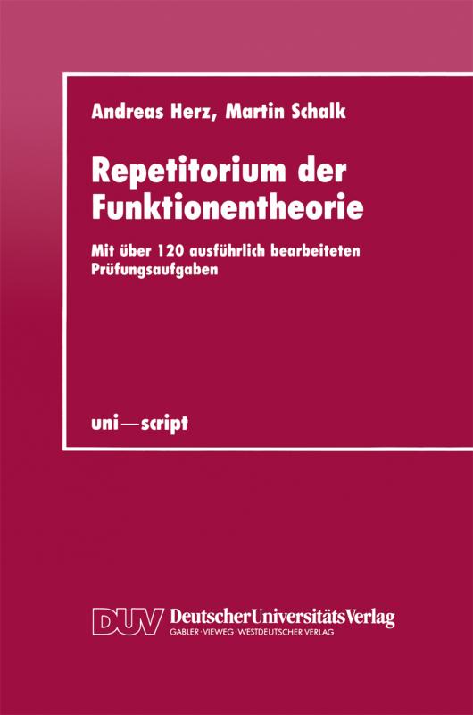 Cover-Bild Repetitorium der Funktionentheorie