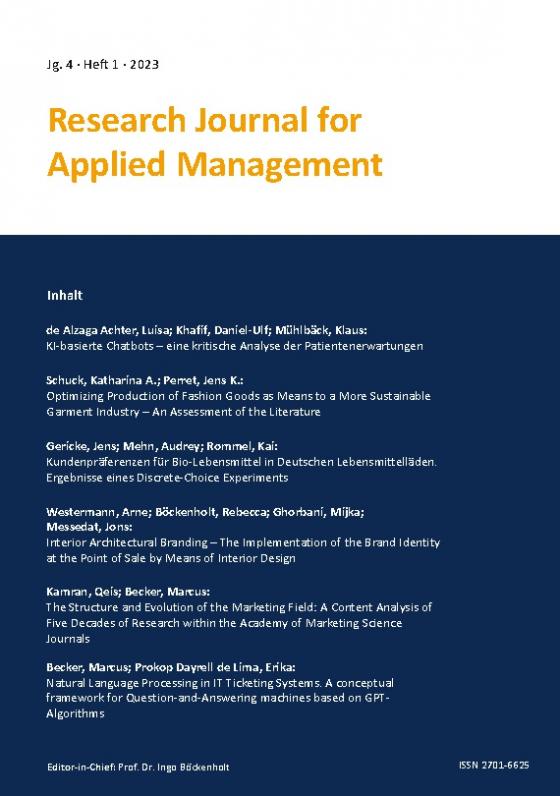 Cover-Bild Research Journal for Applied Management - Jg. 4, Heft 1