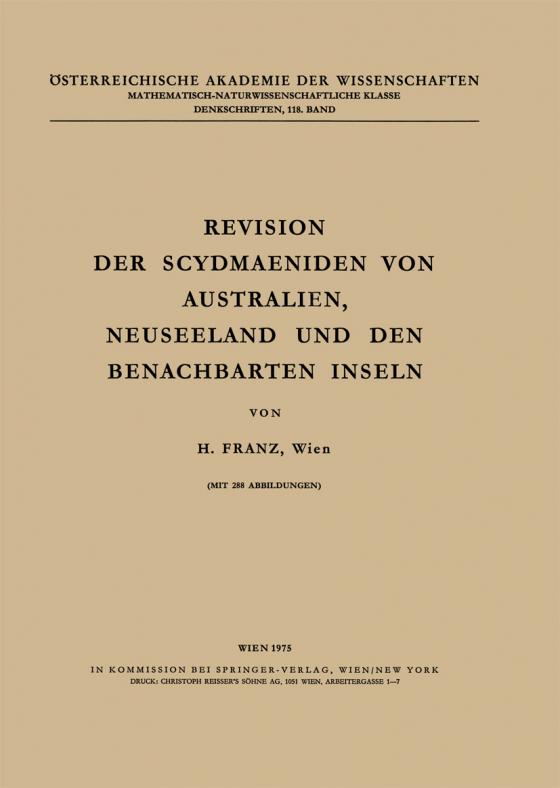 Cover-Bild Revision der Scydmaeniden von Australien, Neuseeland und den Benachbarten Inseln