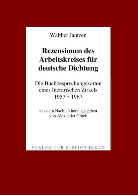 Cover-Bild Rezensionen des Arbeitskreises für deutsche Dichtung