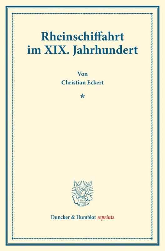 Cover-Bild Rheinschiffahrt im XIX. Jahrhundert.