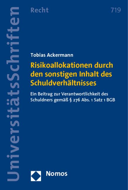 Cover-Bild Risikoallokationen durch den sonstigen Inhalt des Schuldverhältnisses