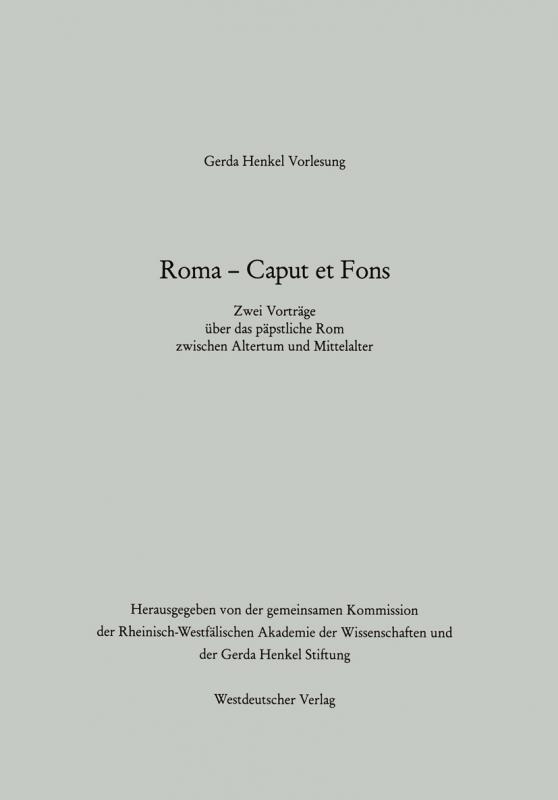 Cover-Bild Roma — Caput et Fons