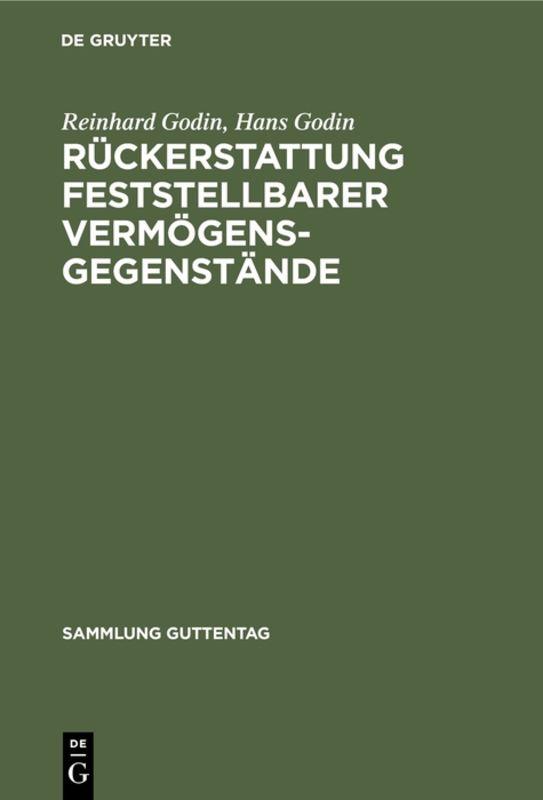 Cover-Bild Rückerstattung feststellbarer Vermögensgegenstände