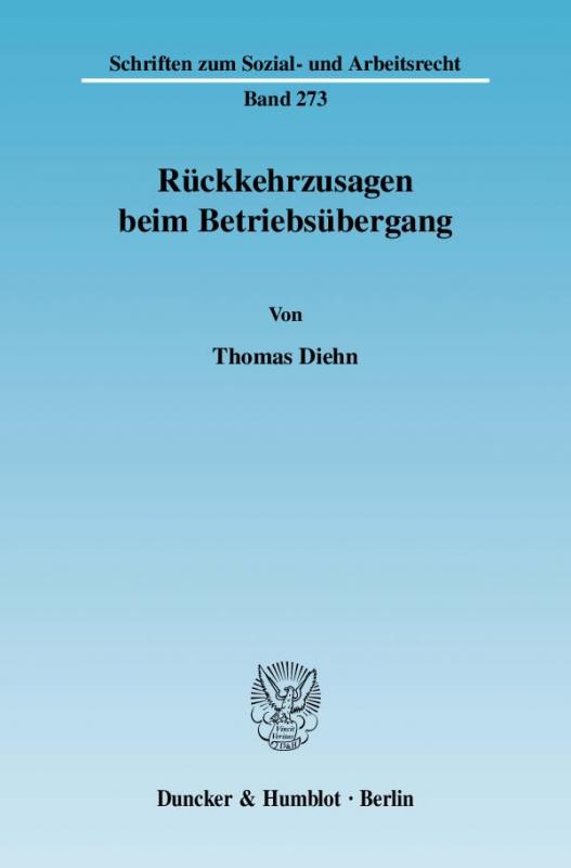 Cover-Bild Rückkehrzusagen beim Betriebsübergang.