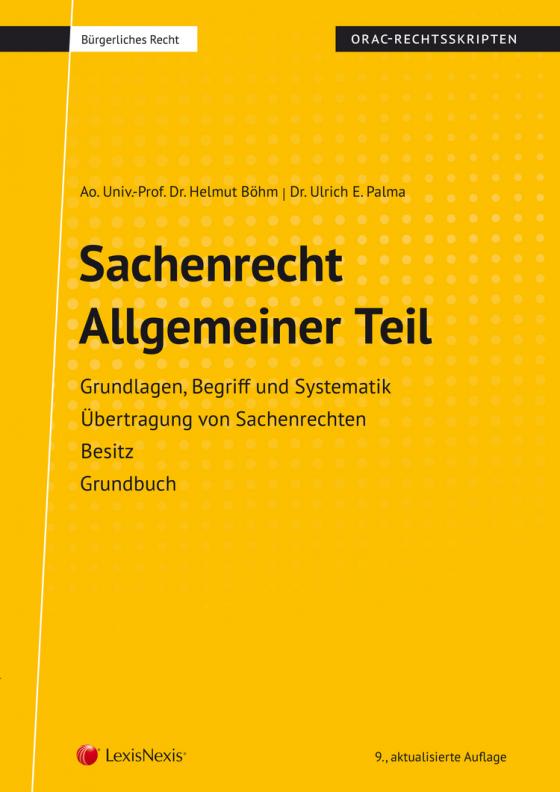 Cover-Bild Sachenrecht Allgemeiner Teil (Skriptum)