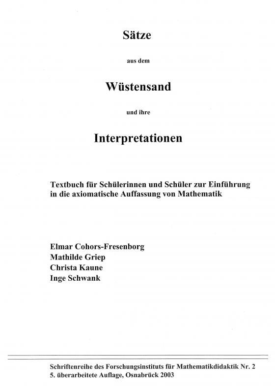 Cover-Bild Sätze aus dem Wüstensand und ihre Interpretationen