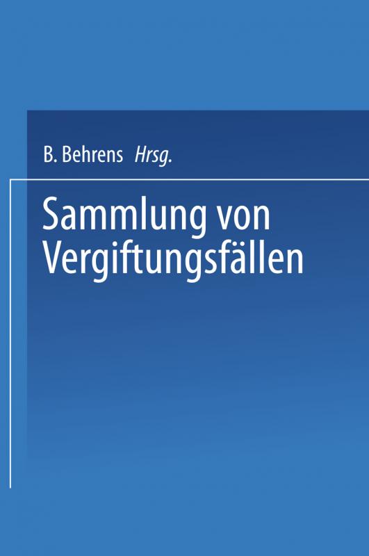 Cover-Bild Sammlung von vergiftungsfällen