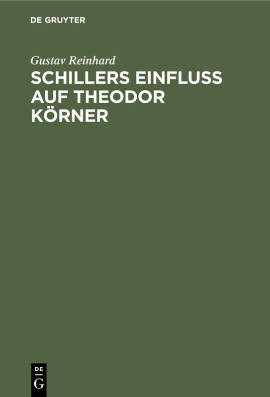 Cover-Bild Schillers Einfluss auf Theodor Körner