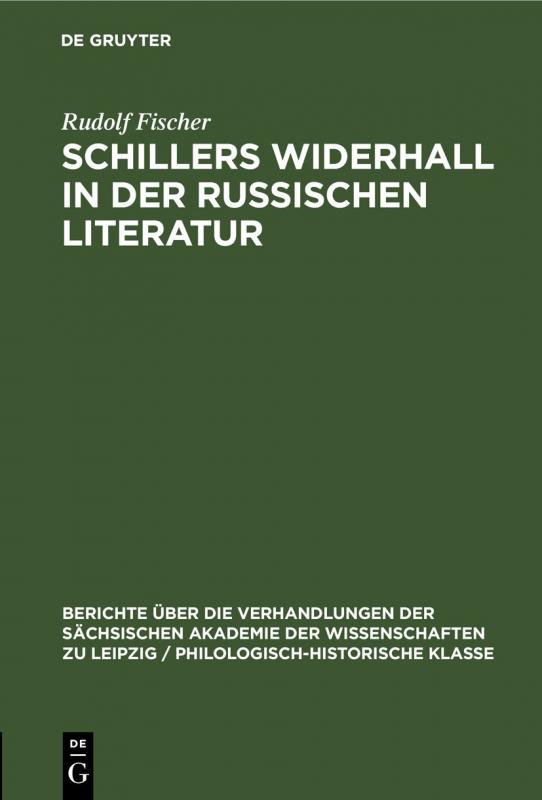 Cover-Bild Schillers Widerhall in der russischen Literatur