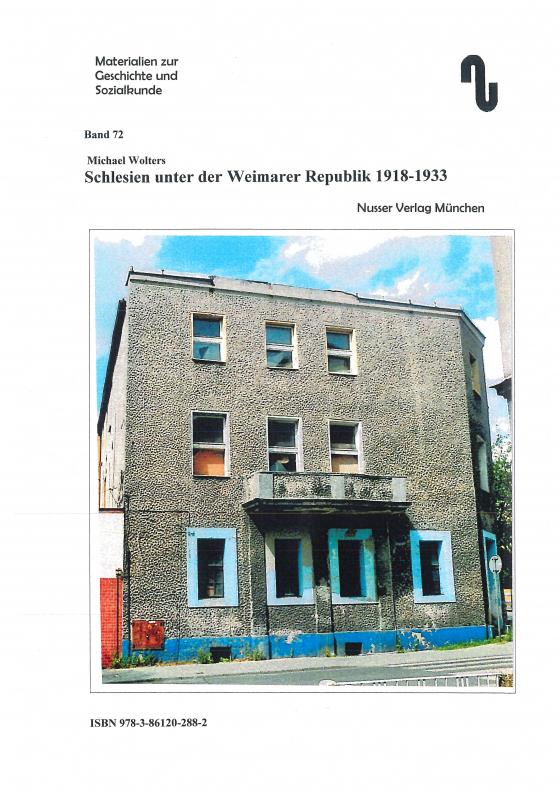 Cover-Bild Schlesien / Schlesien unter der Weimarer Republik 1918-1933