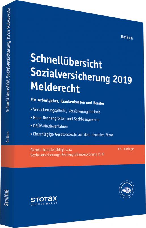 Cover-Bild Schnellübersicht Sozialversicherung 2019 Melderecht