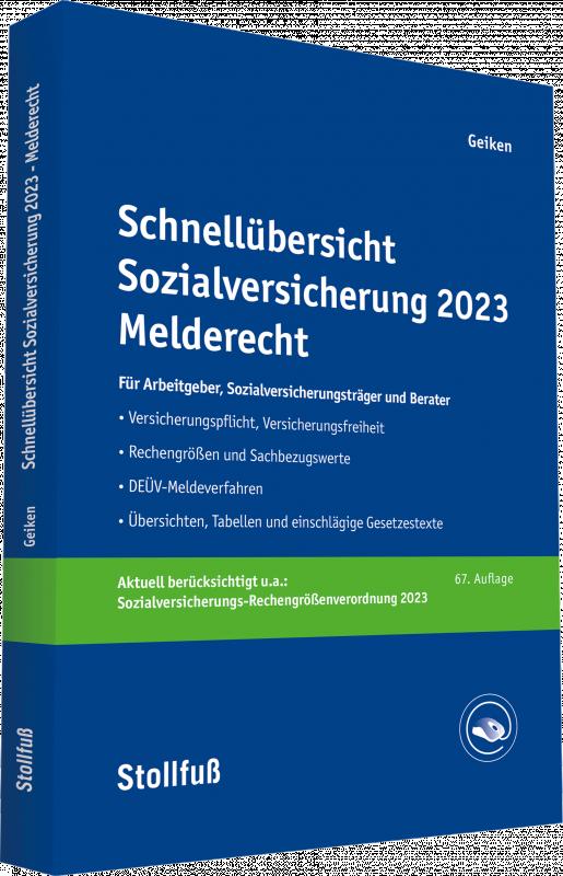 Cover-Bild Schnellübersicht Sozialversicherung 2023 Melderecht