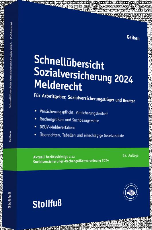 Cover-Bild Schnellübersicht Sozialversicherung 2024 Melderecht