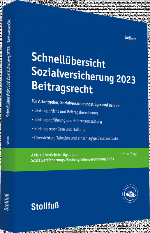 Cover-Bild Schnellübersicht Sozialversicherung Beitragsrecht - online