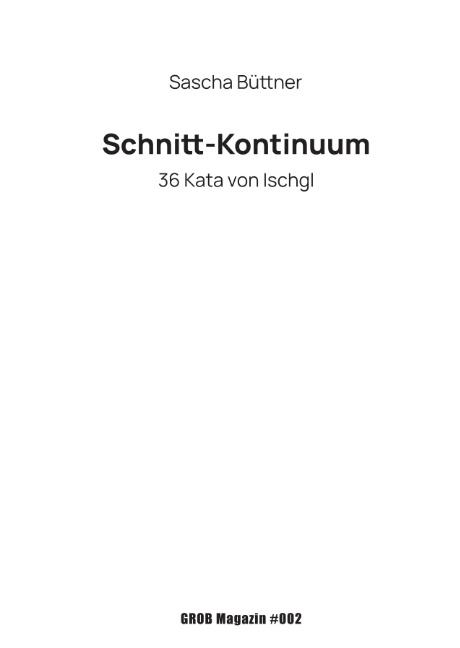 Cover-Bild Schnitt-Kontinuum