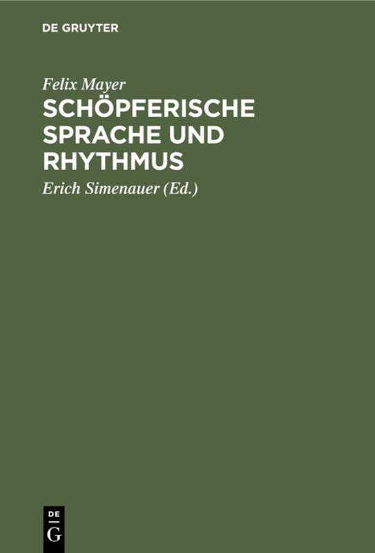 Cover-Bild Schöpferische Sprache und Rhythmus