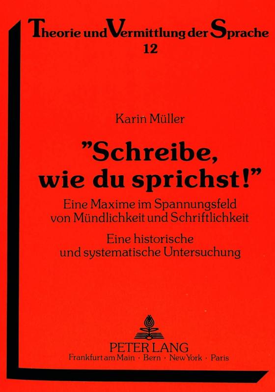 Cover-Bild «Schreibe, wie du sprichst!»