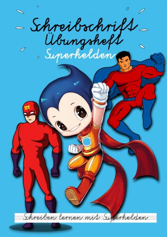 Cover-Bild Schreibschrift Übungsheft Superhelden