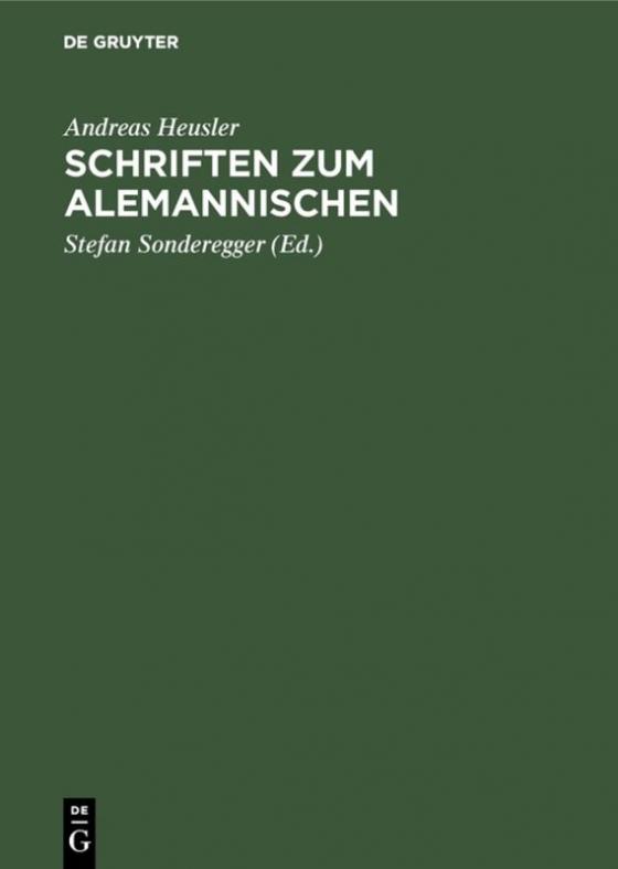 Cover-Bild Schriften zum Alemannischen