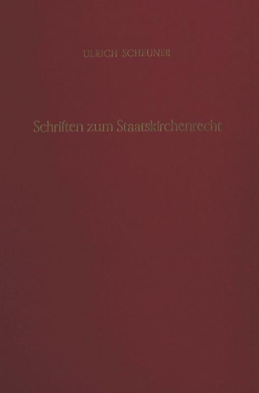 Cover-Bild Schriften zum Staatskirchenrecht.