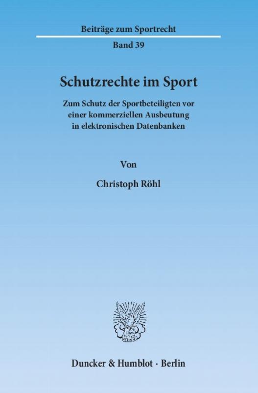 Cover-Bild Schutzrechte im Sport.