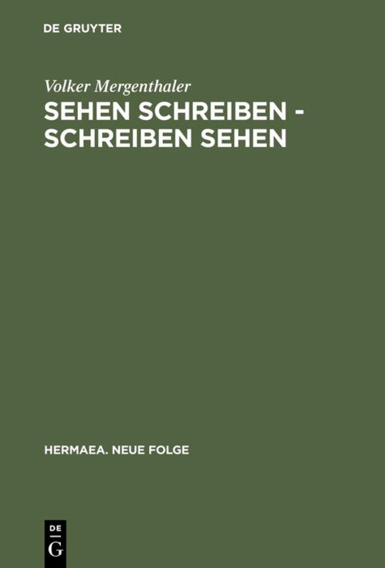 Cover-Bild Sehen schreiben - Schreiben sehen