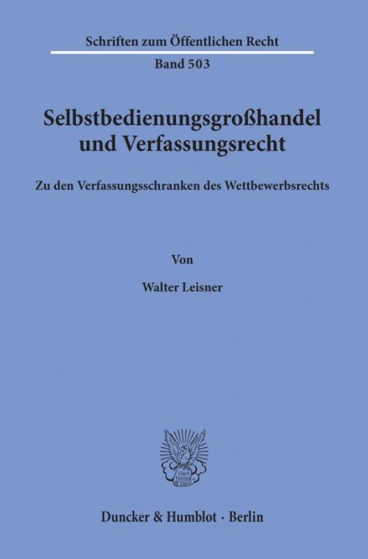 Cover-Bild Selbstbedienungsgroßhandel und Verfassungsrecht.