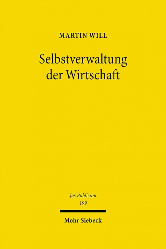 Cover-Bild Selbstverwaltung der Wirtschaft