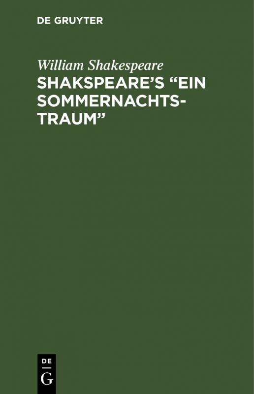 Cover-Bild Shakspeare’s “Ein Sommernachtstraum”