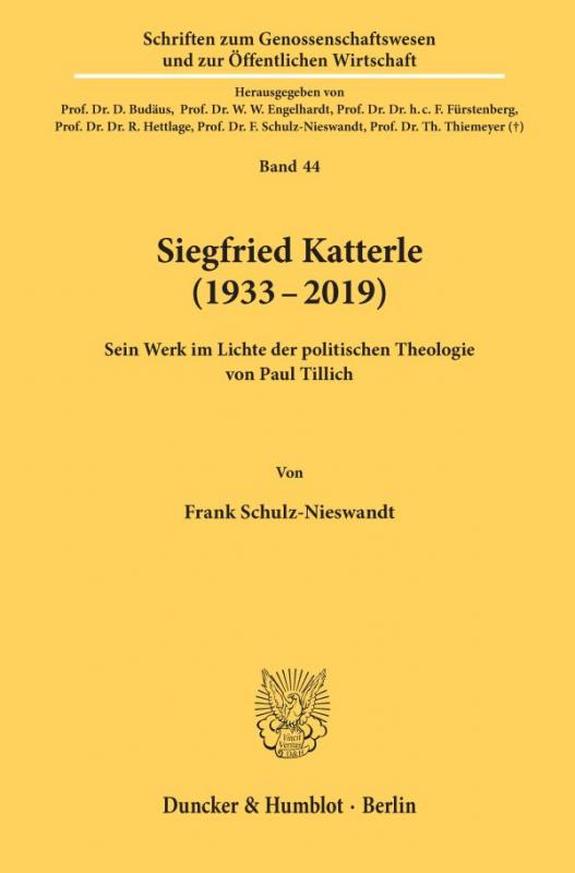 Cover-Bild Siegfried Katterle (1933–2019).