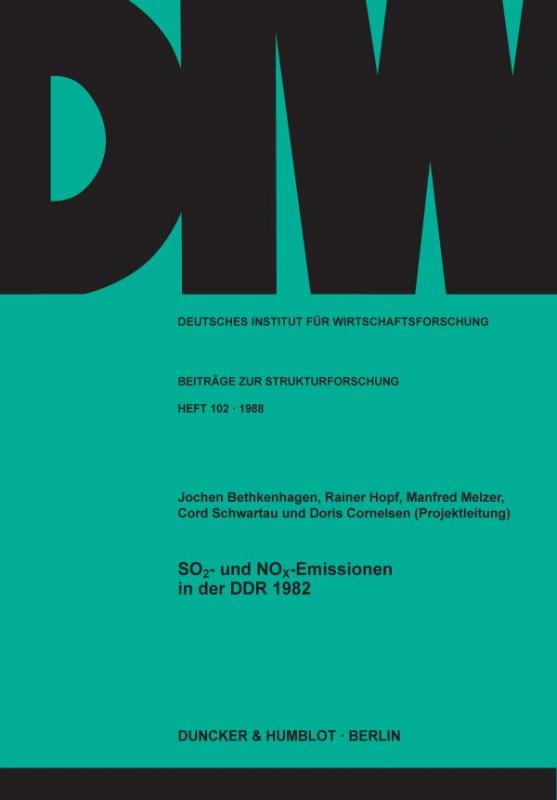 Cover-Bild SO2- und NOx-Emissionen in der DDR 1982.